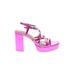 Torrid Heels: Pink Solid Shoes - Women's Size 10 1/2 Plus - Open Toe