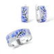 1 paar blau weiß blume Ohrringe Für Frauen Zirkonia Stud Blume Ohrringe mit Steinen Zirkonia Schmuck
