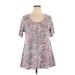 Lularoe Casual Dress - Mini Scoop Neck Short sleeves: Gray Dresses - Women's Size X-Large