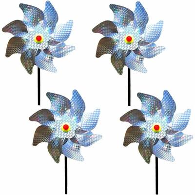 Riceel - Vögel-Dekoration, Gartenspieß, Anti-Tauben-Vogelabschreckung, reflektierende Windmühle zum