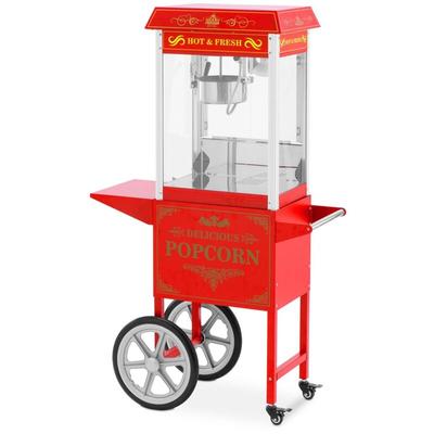 Popcornmaschine mit Wagen Retro-Design 150 / 180 °c rot Popcornmaker Popcorn-Automat