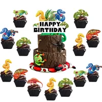 1set Reptilien Geburtstags feier Dekoration Reptilien Kuchen Topper für Jungen Mädchen Reptil alles