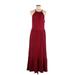 Caslon Casual Dress - A-Line Halter Sleeveless: Burgundy Solid Dresses - Women's Size Medium