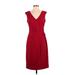 Lauren by Ralph Lauren Casual Dress - Sheath: Burgundy Solid Dresses - Women's Size 4