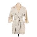 CAbi Trenchcoat: Mid-Length Ivory Print Jackets & Outerwear - Women's Size 10