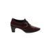 Josef Seibel Heels: Slip-on Chunky Heel Casual Burgundy Solid Shoes - Women's Size 40 - Almond Toe