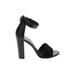 Vince. Heels: Slip-on Chunky Heel Cocktail Black Solid Shoes - Women's Size 8 - Open Toe