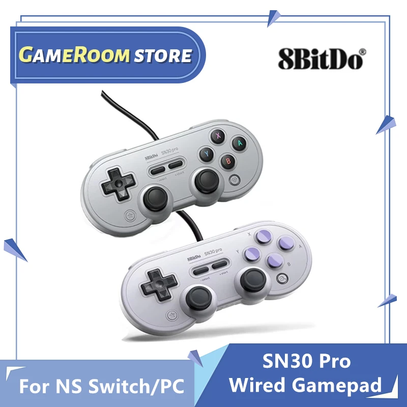 1 oder 2 Stück 8BitDo SN30 Pro kabelgebundenes USB-Gamepad für Nintendo Switch Windows 10/11 kompatibel mit Raspberry Pi Game Controller Image