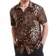 Herren Leopard 3d bedruckte Hemden für Männer Kurzarm Button Down Freizeit hemd Ropa Hombre neue