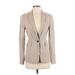 1.State Blazer Jacket: Below Hip Gray Print Jackets & Outerwear - Women's Size 4