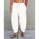 Homme Pantalon en lin Pantalon pantalon été Pantalon de plage Sarouel Poche Cordon Taille elastique Plein Confort Respirable du quotidien Vacances Plage Hawaïen Bohème Noir Blanche