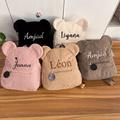 Sac À Dos Mignon Avec Motif D'ours Pour Fille, Nom Personnalisé En Peluche, Sac À Dos Mignon Brodé, Sac À Dos En Peluche Avec Oreilles D'ours