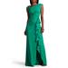 Asymmetric Neck Side Ruffle Fit & Flare Gown