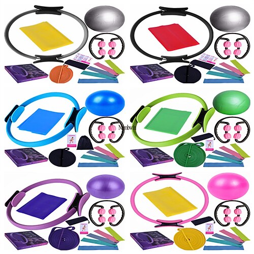 Massagestab, Ringball, dreizehnteiliges Set, Yoga-Ball, Spannungsgürtel, Latex-Widerstandsgürtel, Fitness, Haushalt, kleines Ausrüstungsset