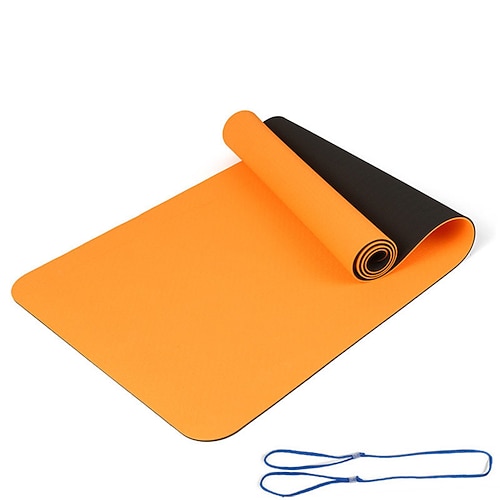 TPE 6 mm Zweifarbige Yogamatte Set aus fünf Teilen für Sport Fitness Stretching Latex 2080 Widerstandsband kommt mit Rucksackgurt Weihnachtsgeschenk