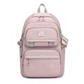 Herren Damen Rucksack Schultasche Rucksack Schulanfang Täglich Feste Farbe Nylon Hohe Kapazität Wasserdicht Atmungsaktiv Reißverschluss Schwarz Rosa Blau