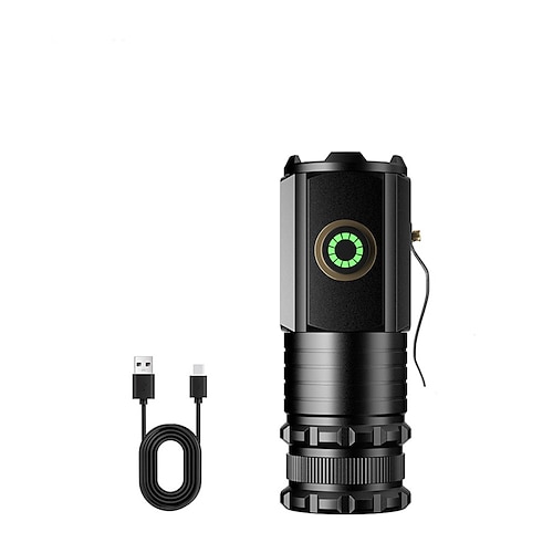 Hochleistungs-LED-Mini-Taschenlampe, starke magnetische LED-Taschenlampe mit 3 LEDs und Selbstverteidigungslampe, 5 Beleuchtungsmodi, hell, geeignet für Wanderlichter im Freien Image