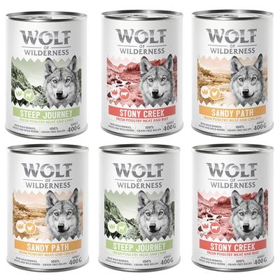 6x400g Adult “Expedition” Wolf of Wilderness Lot mixte pour chien : -10 % !
