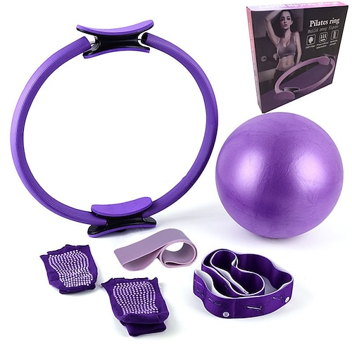 Pilates-Kreis Sechs Teile Yoga Ball Latex Elastischer Ring Yoga-Socken Positionsgurt Fitnessset Sechs Teile Set Box Weihnachtsgeschenk