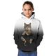 Kinder Mädchen Kapuzenshirt Langarm 3D-Druck Graphic Tier Katze Streifen Grün Weiß Purpur Kinder Oberteile Frühling Herbst Aktiv Täglich Schulanfang Täglich Lockere Passform 3-12 Jahre / Winter