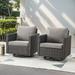 PARKWELL Outdoor Swivel Glider Chair Set of 2 Patio Swivel Rocking Lounge Chair with Gray Cushions for Balcony Patio Brown Wicker