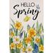 YCHII Hello Spring Floral Flowers Decorative Garden Flag Daffodil Lavender Yard Outside Decorations Farmhouse Outdoor Small Home Decor Double Sided