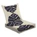 2-Piece Deep Seating Cushion Set Botanical minimalist black monstera leaf Outdoor Chair Solid Rectangle Patio Cushion Set