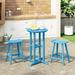 WestinTrends Outdoor Patio Counter Height Bar Stools Bistro Bar Table Set Pacific Blue