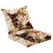 Outdoor Deep Seat Cushion Set 24 x 24 Abstract Paint Realistic Furry Watercolor Leopard Cheetah Animal Skin Deep Seat Back Cushion Fade Resistant Lounge Chair Sofa Cushion Patio Furniture Cushion