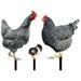 Goilinor Garden Stakes Art 3pcs Garden Chicken Stake Decoration Ground Insert Lifelike Chicken Acrylic Stakes