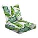 2-Piece Deep Seating Cushion Set Seamless watercolor tropical leaves dense jungle Pattern tropic Outdoor Chair Solid Rectangle Patio Cushion Set