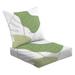 2-Piece Deep Seating Cushion Set Green leaf Monstera deliciosa line art Outdoor Chair Solid Rectangle Patio Cushion Set