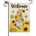 YCHII Summer Garden Flag Gnome Sunflowers Bee Vertical Double Sided Yard Welcome Seasonal Outdoor Decor