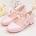 Girls' Heels Dress Shoes Flower Girl Shoes Princess Shoes School Shoes Faux Leather Portable Breathability Non-slipping Princess Shoes Big Kids(7years ) Little Kids(4-7ys) Gift Daily Walking Bowknot