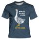 World's Silliest Goose on the Loose Designer Retro Vintage Men's 3D Print T shirt Tee Tee Top Sports Outdoor Holiday Going out T shirt Black Burgundy Navy Blue Short Sleeve Crew Neck Shirt Summer