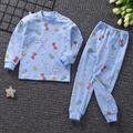 Kids Boys 2 Pieces Pajama Set Long Sleeve Set-Colorful Bear Head Set-Big Dinosaur Set-Cake Kitten Graphic Crewneck Spring Fall Adorable Home 7-13 Years