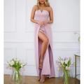 Jumpsuits Wedding Guest Dresses Elegant Dress Formal Wedding Reception Floor Length Sleeveless Strapless Stretch Crepe with Ruched 2024