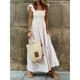 Women's Plaid Dress Casual Dress Slip Dress Plaid Ruffle Backless Spaghetti Strap Long Dress Maxi Dress Vacation Sleeveless Summer