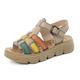 Women's Sandals Gladiator Sandals Roman Sandals Fisherman Sandals Outdoor Daily Vacation Wedge Open Toe Vacation Casual Cowhide Ankle Strap Colorful Black Beige