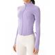 Women's Zip Up Sweatshirt Running Jacket Running Shirt Solid Color Yoga Fitness Drawstring Full Zip Thumbhole Lavender Purple Green High Elasticity Spring Fall