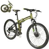 Folding Bike 26 Foldable Full Suspension Mountain Bike 21 Speed Bicycle Mens/womens Bicycle