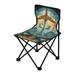 Boho Blue and Sunflowers Portable Camping Chair Outdoor Folding Beach Chair Fishing Chair Lawn Chair with Carry Bag Support to 220LBS