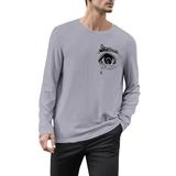 YUHAOTIN Plus Size T Shirts Men s Autumn and Winter Fashion and Leisure 3D Digital Fun Letter T Shirt Long Sleeve Mens T-Shirts Graphic Tees Baseball Mens T-Shirts Cotton Crew Neck
