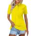 Susanny Womenâ€™s Short Sleeve Polo Shirt Performance Golf Polo Shirt Active Top Tee Shirt Yellow S