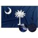 FLAGWIN South Carolina Flag 3x5 FT - Embroidered Polyester South Carolina State Flag with Brass Grommets - Vivid Color and Fade Proof State of SC Flag 3x5 Outdoor
