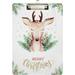 GZHJMY Merry Christmas Deer Monogram Fllowers Snow and Snowflake Clipboards for Kids Student Women Men Letter Size Plastic Low Profile Clip 9 x 12.5 in Silver Clip Whiteboard Clipboards