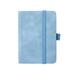 Leather Cover Pocket Notebook With Pen Holder Page Marker Ribbons blue