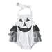 StylesILove Infant Toddler Chic Halloween Pumpkin Sleeveless Costume Outfit Romper (90/18-24 months White)