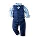 Baby Boys 3Pcs Gentleman Outfits Sailboat Print Shirt + Pants + Vest