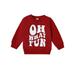 wybzd Baby Christmas Sweatshirts Long Sleeve Letter Print Loose Pullover